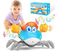 Hapikids Crabe Qui Marche Bebe, Cadeau Enfant 1 2 Ans Garcon Fille Jouet Bebe 1 2 an Rampant Cadeau Anniversaire Jeux Musicaux Jeu Jouet 3-6-12 Mois Idée Bébé Linkimals (Blue)