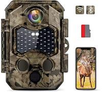 Hapimp Caméra de Chasse WiFi Bluetooth 4K 48MP Camera de Chasse Infrarouge Invisible Vitesse de Déclenchement 0.1s Camera Vision Nocturne 25m Piege Photographique Grand Angle 125°