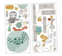 HAPINARY 1 Ensemble Autocollants Toise Muraux Animaux et Arbre pour Chambre d'Garçon et Filles, Design Dessin Créatif, Plastique Résistant, Décoration Murale Ludique et Mesure de