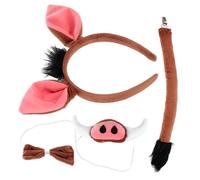 HAPINARY 1 Jeu bandeau phacochère gonflable mascarade faire la fête arc accessoires de déguisements braids bandeau oreilles d'animaux bandeau et noeud oreille de cochon en tissu