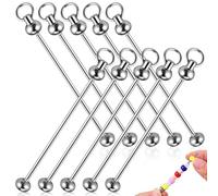 HAPINARY 10 Barres de Porte-Clés Perlées en Métal Argenté 115 X 7 X 18 CM Supports pour Porte-Clés Soi-Même Accessoires Multifonctions pour Paquet à Dos et Pendentifs