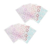 HAPINARY 10 Feuilles Autocollants Strass 10 Pcs Étoiles et Cœurs 3D Multicolores Argenté Ab, Rose, Violet, Rouge, Bleu Autocollants Bijoux pour Visage, Ongles et Corps Maquillage Créatif