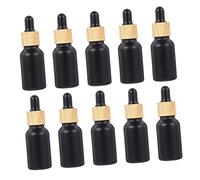 HAPINARY 10 pièces Flacon Compte Gouttes Verre Mat Noir Bouteille Vide Pratique pour Soins Visage avec Fermeture Étanche Accessoire Dosage pour Huiles Essentielles