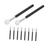 HAPINARY 10 Pièces Lot de Éponges à Maquillage Tête Champignon avec Manche Bois Applicateurs Multifonctions pour Fond de Teint Anticernes et Poudre Blender Doux pour Finition