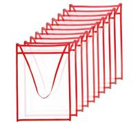 HAPINARY 10 Pièces Lot de Pochettes Transparentes pour Dossiers avec Corde Suspendue Organisateur de Fichiers Pet Pochette Effaçable et Réutilisable pour Bureau et École