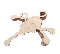 HAPINARY 10 Pièces Pet Apparel Hangers for Small Dogs Wooden Cartoon Animal Clothes Organizer Rack Space-Saving Dog Drying Display Hangers for Puppy and Kitten Clothing