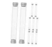 HAPINARY 10 Pièces Transparent Eyelash Tool Storage Tubes with Caps Cylindrical Plastic Case Portable Organizer for Tweezers and Manicure Tools
