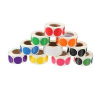 HAPINARY 10 rouleaux Lot Gommettes Rondes Autocollantes Colorées Étiquettes Adhésives Codage Couleur pour Classement Bureau Maison École Autocollants Petits Points Auto Adhésifs Faciles à