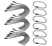 HAPINARY 100pièces Lot de Chaînes à Billes Métalliques Noires pour Porte-clés et Fabrication Bijoux Résistantes et Ajustables Accessoires DIY pour Étiquettes Colliers et Décorations