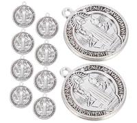 HAPINARY 10pièces Médaille Saint Benoît Motif Croix Pendentif Métal Lot Breloques Pour Colliers Porte-clés Diy Création Bijoux Artisanat