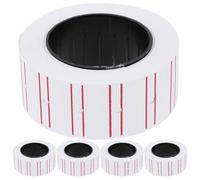 HAPINARY 10rouleaux Étiquettes de Prix pour Étiqueteuse Simple Rangée Papier Autocollant Blanc avec Ligne Rouge Compatible Machine de Marquage pour Supermarché et Petites Entreprises