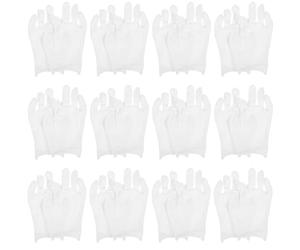 HAPINARY 12 Paires de Moufles Hydratants en Coton Blanc, Souples et Confortables, sans Doigts Pouce et Index, Travail et Occasions Formelles