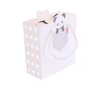 HAPINARY 12 Paquet en Papier à Motifs Panda pour Présents Anniversaire, 12pcs Poignées Torsadées, Fond Carré, pour Fêtes et Commerces