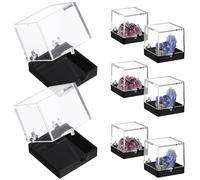 HAPINARY 12 pièces Boîte de Rangement Transparente pour Minéraux Boîte Carrée Petite et Étanche Coffret de Présentation pour Spécimens Organisateur Pratique et Résistant