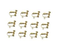 HAPINARY 12 Pièces Boucles Oreilles Clip Non Percées Dorées Légères avec Trou Accessoires pour Femmes et Confortables et Réutilisables