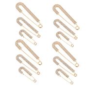 HAPINARY 12 Pièces Broches Épingles de Sécurité Strass Doré pour Femme Clips Décoratifs pour Écharpe Pull Robe et Chemise Accessoires Mode Polyvalents