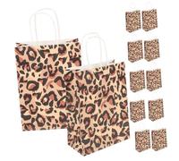 HAPINARY 12 pièces Cadeau Papier avec Poignées Motif Animal Format Pratique pour Courses et Rangement à Main Robuste pour Transport Alimentaire et Événements Festifs