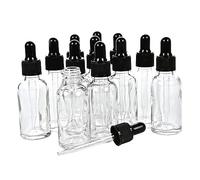 HAPINARY 12 Pièces Lot de Flacons Compte Gouttes Verre Transparent Bouteille Vide pour Huile Essentielle Accessoire de Voyage Durable avec Pipette Silicone Facile à Presser