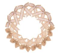HAPINARY 12 Pièces Nœuds Rustiques en Ruban de Jute Dentelle pour Décoration de Sapin de Noël, Nœuds Pré-noués Faits Main, Solide et Élégant pour Applications Intérieures