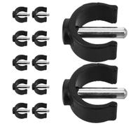 HAPINARY 12 Pièces Verrous à Goupille en Acier pour Cannes de Marche, Clips C Antidérapants, Accessoires Solide en Abs et Acier pour Usage Quotidien et Extérieur