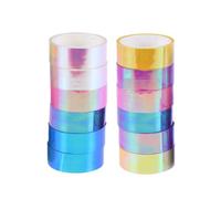 HAPINARY 12 rouleaux Ruban Adhésif Décoratif Arc Ciel Film Étanche DIY pour Scrapbooking Masking Tape par Couleur Blanc Rose Bleu Jaune