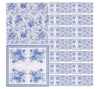 HAPINARY 120 serviettes jetables vintage - Serviettes en papier à motifs floraux pour Pâques, goûter, anniversaire, baby shower, mariage - de printemps rétro