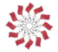 HAPINARY 12pcs Porte-clés drapeau chinois, pendentif de style chinois en acrylique pour cadeaux souvenir et décorations de fête nationale