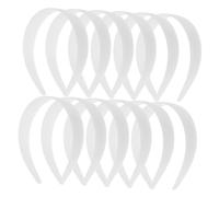 HAPINARY 12pièces Bandeaux Blancs Plastique Pour Femme Accessoires Pour Cheveux Lot Pour Bricolage Couvre-chefs Unis Usage Quotidien Et Artisanat