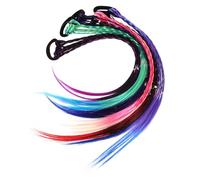 HAPINARY 12pièces Queue De Cheval Tressée Synthétique Extensions De Cheveux Colorées Postiche Pour Fille Corde De Cheveux Tresse Facile à Porter