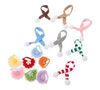 HAPINARY 14 Pièces Lot de Écharpes Tricotées pour Chien et Chat Bavoirs Bandanas Ajustables pour Petits Animaux Cache-Cou Hiver Lavable et Sécurisé Accessoires Festifs pour Anniversaire et
