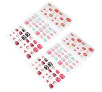HAPINARY 144 Pièces de Faux Ongles de Noël pour Garçon et Filles Autocollants Amovibles Adhésif Couverture Complète Décoration Festive pour Manucure d'Hiver et Fêtes de Fin d'Année