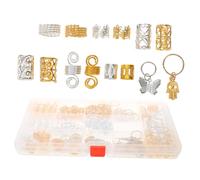 HAPINARY 185pièces Anneaux De Décoration Pour Dreadlocks Et Tresses Bijoux Capillaires Fins Métal Doré Et Argenté Accessoires Élégants Pour Coiffures