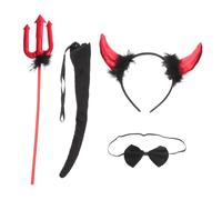 HAPINARY 1ensemble Costume De Avec Corne Diadème Queue Nœud Et Trident Pour Halloween Et Cosplay