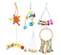 HAPINARY 1ensemble Jouets Colorés pour Perroquets Balancoires Et Anneaux à Mâcher pour Oiseaux Parfaits pour Exercice Divertissement