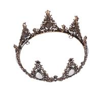 HAPINARY 1Pc Baroque Noir Couronne Princesse Couronne Mariée Cheveux Cerceau Photographie Casque Demoiselle D'Honneur Chapeaux Fête Bandeaux Photo Accessoires Mariage Diadème Banquet
