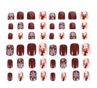 HAPINARY 2 Boîtes Faux Ongles à Couverture Complète, Faux Ongles de Noël, Abs, /boîte X2, Légers, sans Marques, Faciles à Coller, pour Mariage et Salon de Manucure, Passionnées de Nail Art