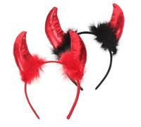 HAPINARY 2 Pièces Bandeau En Corne Bandeau De Costume Bandeau Maléfique Cerceau De Cheveux De Corne Pour La Mascarade Oreilles De Diable Bandeau Gothique Corne De Vache Cerceau Cornes