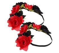 HAPINARY 2 Pièces Bandeaux Floraux Élastiques pour Femmes Accessoires Cheveux Mariage Robustes et Légers Couronne de Fleurs pour Mariée et Demoiselle Honneur