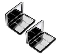 HAPINARY 2 Pièces Boîte de Rangement Maquillage Portable Noire avec 3 Compartiments Compacts en Plastique et Fer pour DIY et Routines de Beauté
