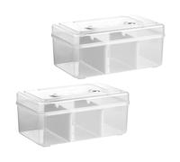 HAPINARY 2 pièces Boîte de Rangement Médicaments Portable avec Poignée Boîte à Pharmacie Transparentes et Compartiments Multiples pour Maison et Dortoir Organiseur Pratique pour Remèdes et