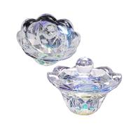 HAPINARY 2 Pièces Bol à Ongles Verre Transparent Couvercle Récipient pour Liquide de Nail Art pour Amateurs