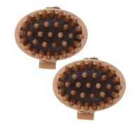 HAPINARY 2 Pièces Brosse de Massage Bois avec Coussin Avancé Peigne Large pour Chevelu Démêlant et Stimulant pour Cheveux Secs et Mouillés Outil Portable de Massage Méridien Unisexe pour