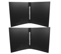 HAPINARY 2 Pièces Classeur à Anneaux Résistant à L'usure et Portable en Plastique Noir 3 Trous A4 Structure Métallique pour Bureau et Salle de Classe