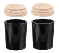 HAPINARY 2 pièces Coffret Pots Bougies Verre et avec Couvercle DIY Bougie Parfumée Récipient Au Feu pour Création Daromathérapie et Décoration Maison