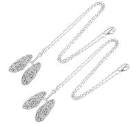 HAPINARY 2 Pièces Collier Pendentif Décoratif Collier Anatomie des Poumons Humains en Alliage Argenté, Bords Lisses, Style Simple et Élégant, pour Infirmière