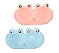 HAPINARY 2 Pièces Double Pet Dish Antidérapant et Anti-Renversement pour Chats Errants Bols Forme de Grenouille Bol Eau et Nourriture pour Usage Intérieur et Extérieur