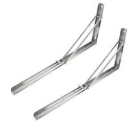 HAPINARY 2 Pièces Équerre Pliante en Acier Inoxydable Robuste pour Étagère Murale, Support Pliable Simple et Pratique pour Usage Intérieur et Extérieur