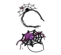 HAPINARY 2 Pièces Halloween Spider Web Headbands Large Spider Hairbands Lightweight Comfortable For Men And Women Fabric Cover Avoids Hair Scratching Costume Accessory For Halloween Party