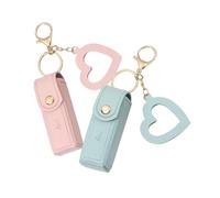 HAPINARY 2 Pièces Mini à clés maquiage essencielle Stockage Mini Sachet Portefeuilles Titulaire Joli Porte-clés doublures Trousse Porte-Rouge à lèvres Porte-clés Rouge à lèvres PU