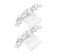 HAPINARY 2 Pièces Peigne Cheveux de Mariée à Strass Accessoires Floraux pour Chignon Élégant Bijoux Capillaires pour Mariées et Demoiselles Honneur Peigne Multi-dents Fixation Sécurisée